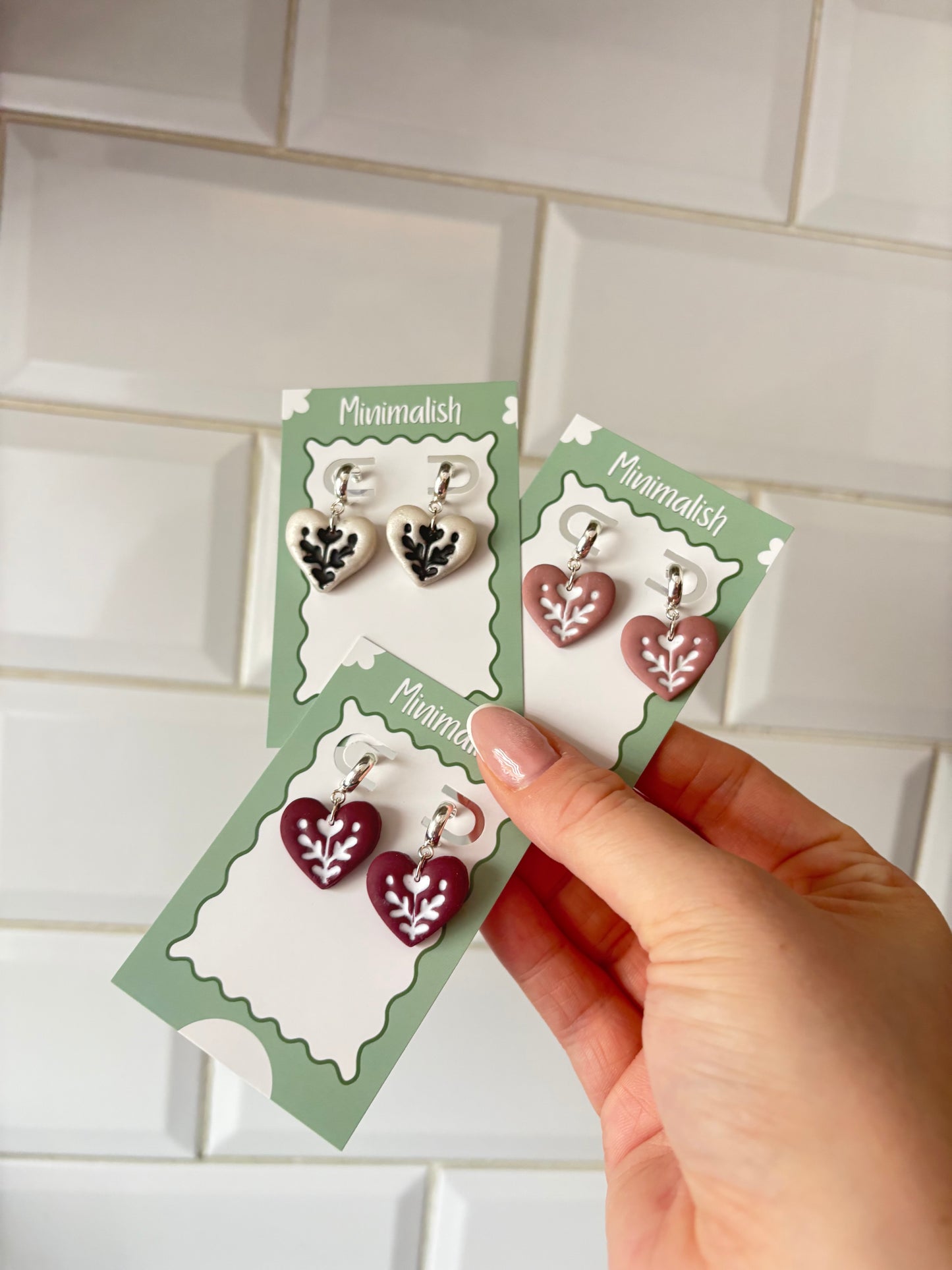 Boho heart half hoops