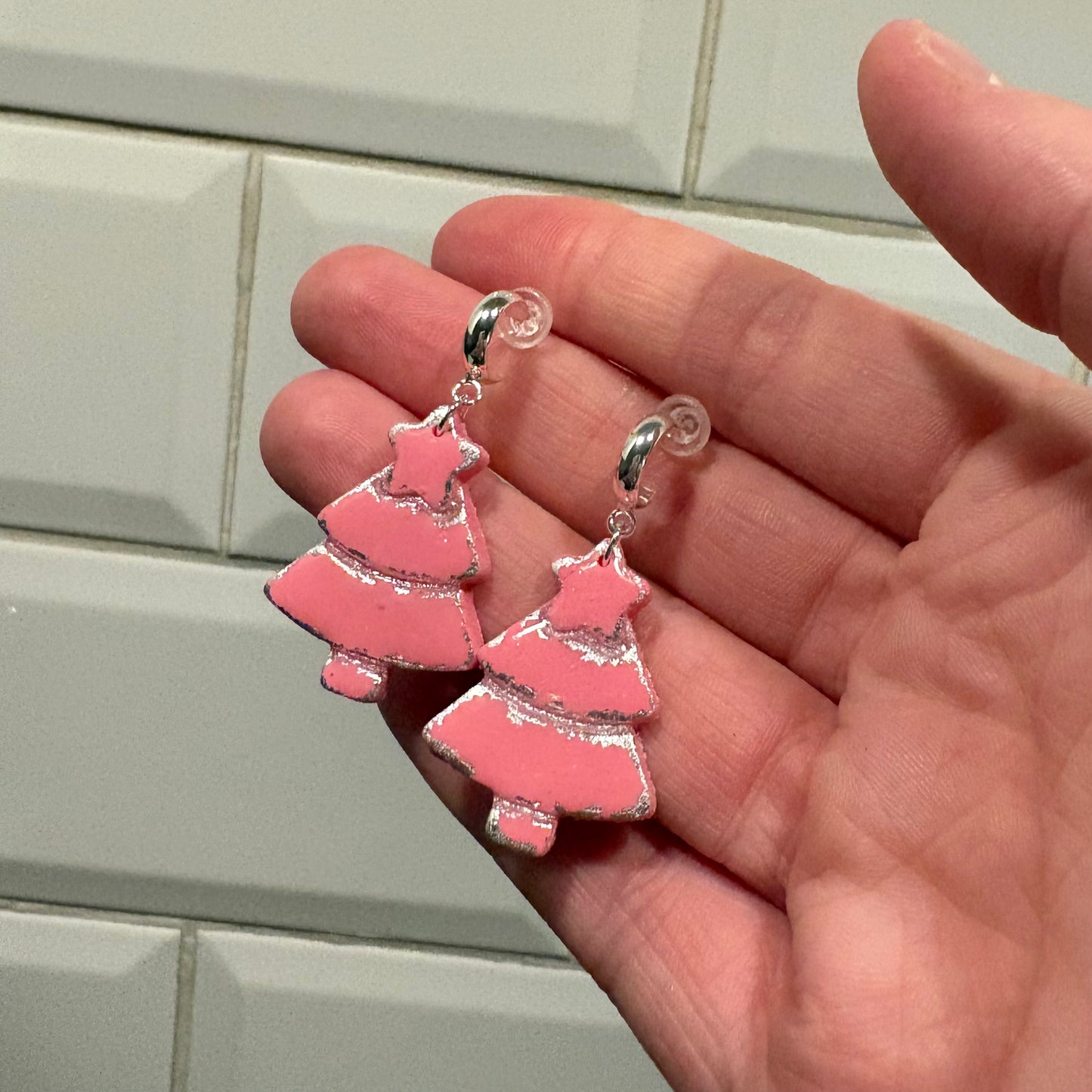 Pinkmas tree half hoops