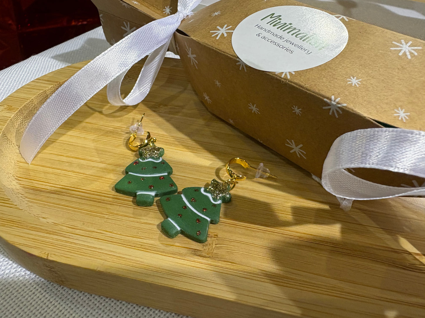 Glitter tree half hoops