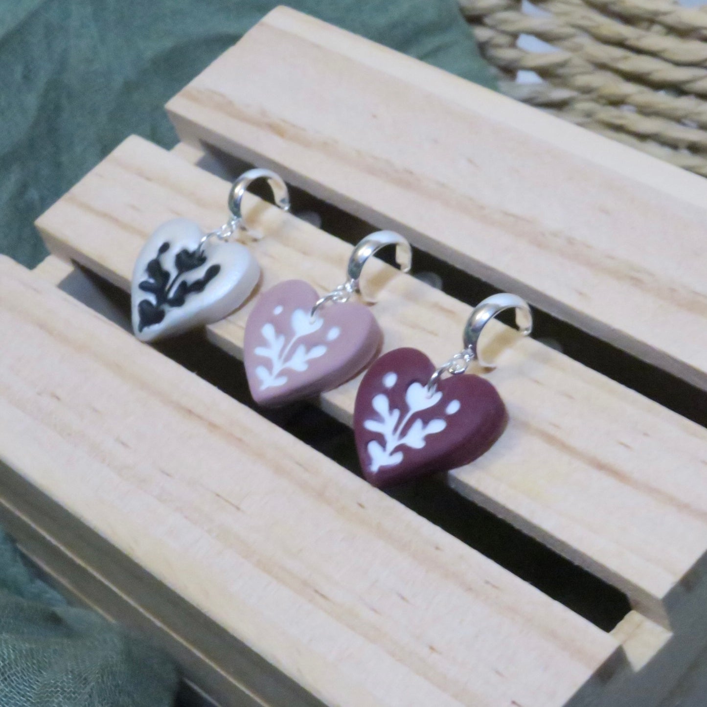 Boho heart half hoops