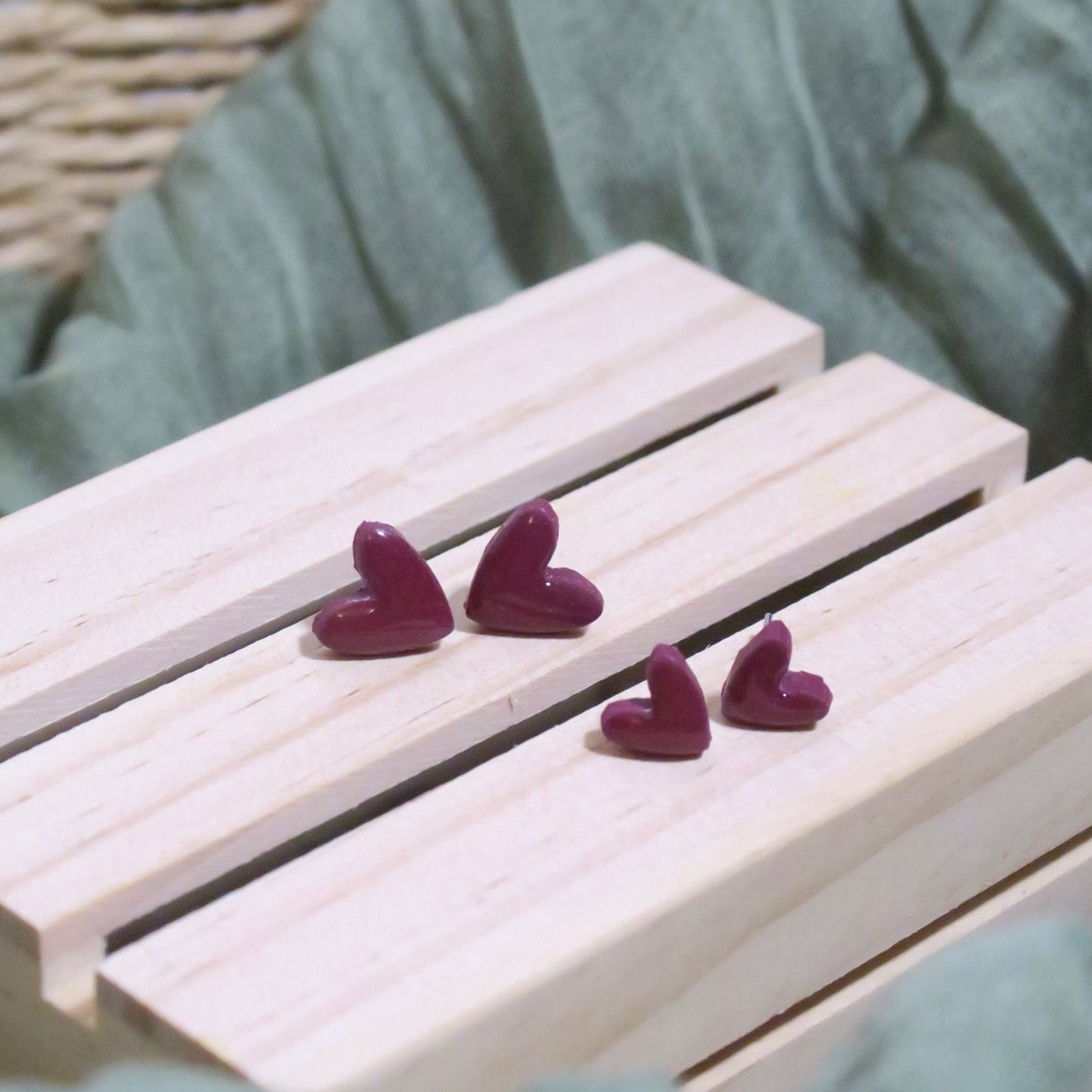 Simple heart studs